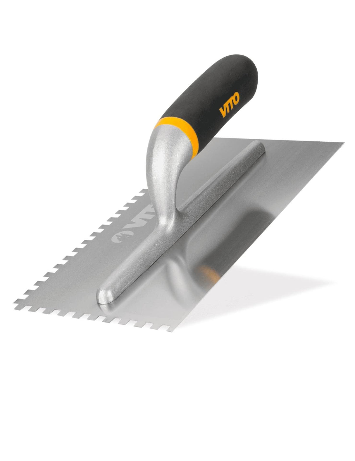 VITO Profi Zahnkelle Glättkelle 280 x 130 mm mit Zahnung 8x8 mm Zahnkelle zum Verlegen von Fliesen Glättscheibe mit Softgriff unentbehrlich beim Fliesen, Fliesen-Kelle VITDB2808 - Tools.de TP Profishop GmbH