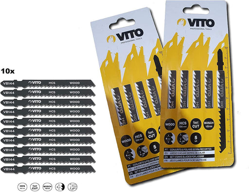 VITO ® Stichsägenblätter 10er Pack | Stichsägeblätter für Holz | Für Bosch Stichsäge, Makita Stichsäge & Akku Stichsäge - Tools.de TP Profishop GmbH