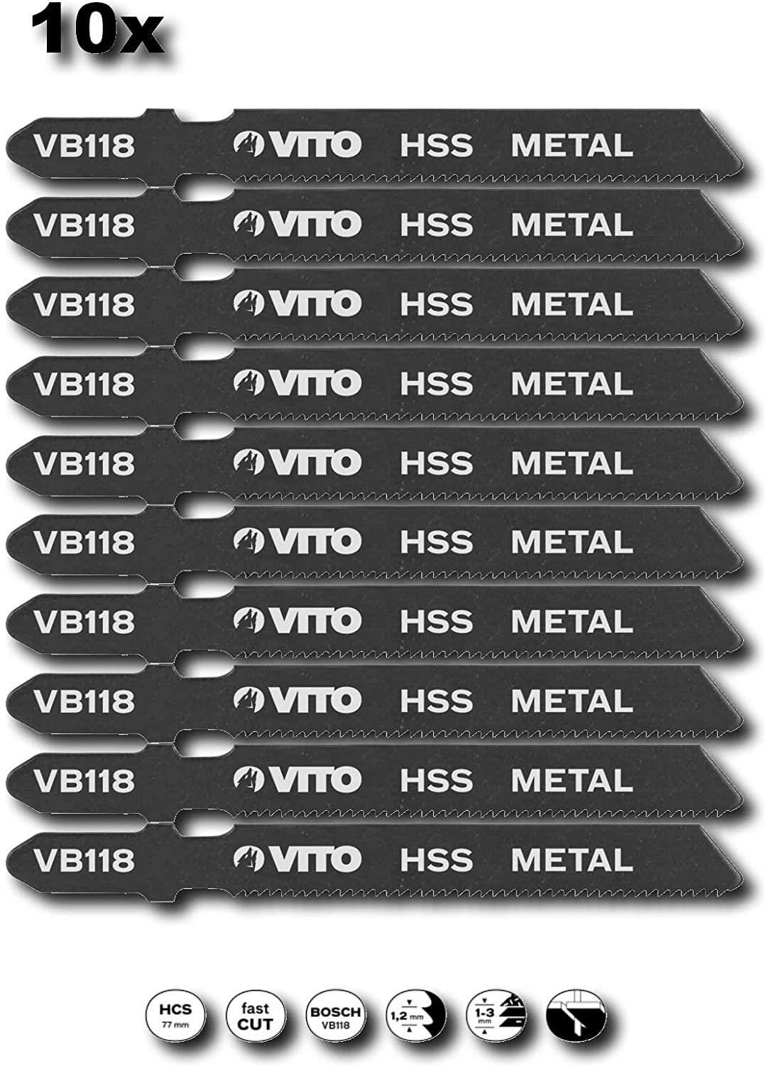 VITO ® Stichsägenblätter 10er Pack | Stichsägeblätter für Metall | Für Bosch Stichsäge, Makita Stichsäge & Akku Stichsäge - Tools.de TP Profishop GmbH