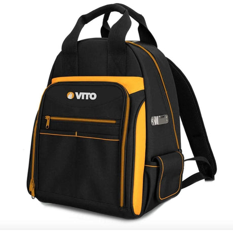 VITO Robuster Werkzeug-Rucksack – 36 Fächer/Taschen, strapazierfähig, hergestellt aus verstärktem Nylon, Werkzeug-Rucksack mit Tragegriff, 1,41 Kg (VIMOPF) - Tools.de TP Profishop GmbH