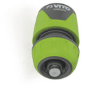 VITO Schnellkupplung 1/2-5/8" mit Absperrventil/Rückschlagventil und Aqua Stop-Funktion, Farbe: grün/grau, Gartenzubehör, hohe Schlauchhaltekraft, einfacher Wechsel - VIJR1258S - Tools.de TP Profishop GmbH