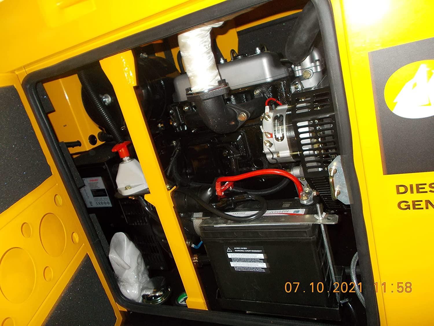 VITO Superleiser dreiphasiger Diesel-Generator 10 kVA - 53dB LpA Diesel /  Heizöl HEL** AVR Generator 8,8kw 10kVA ATS automatisches Netzausfall-Start  400v 3-Zyl 1500 U/min Wasserkühlung - Silent Stromerzeuger - Pro Power 