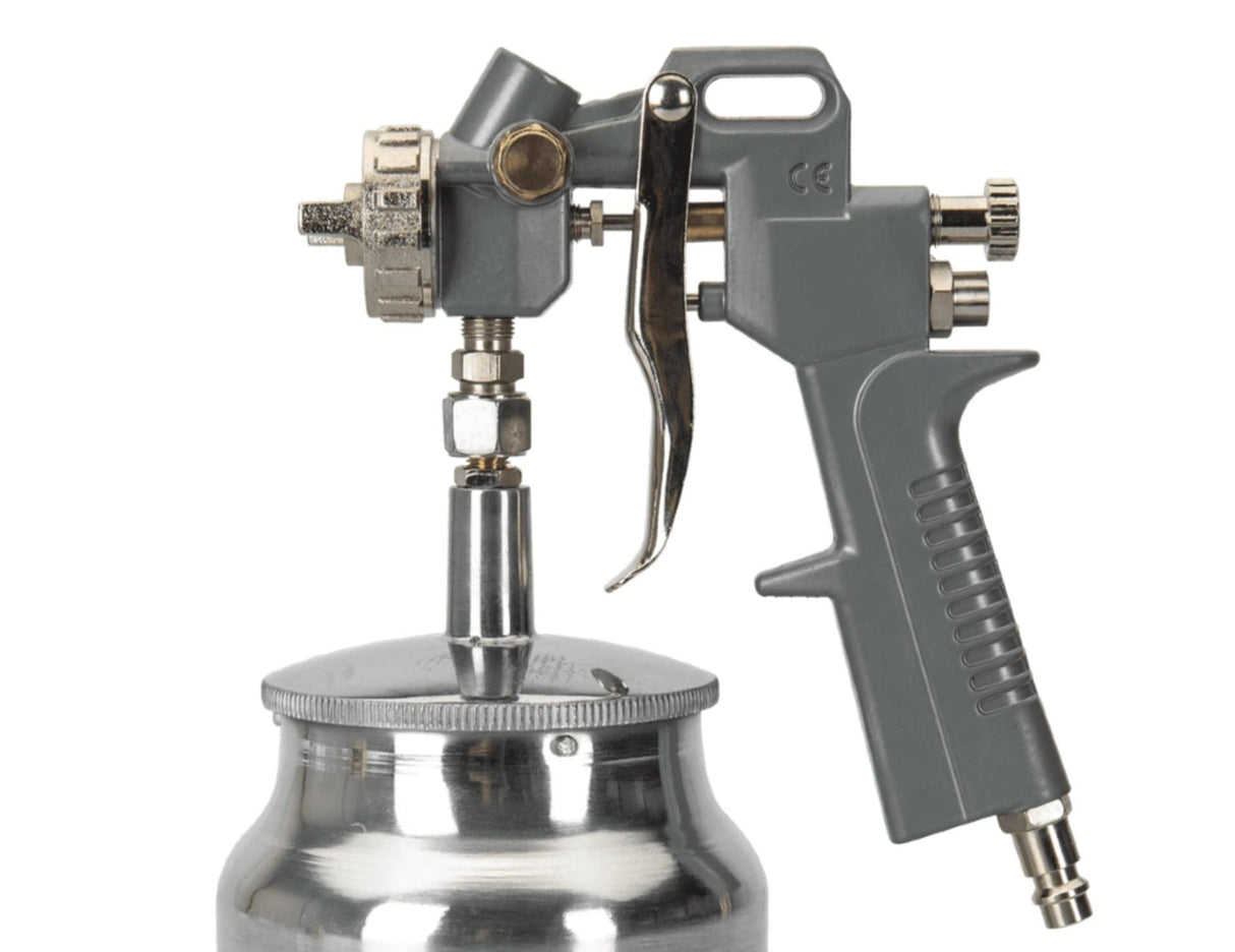 VITO Sprühpistole mit Saugvorschub, Farbspritzpistole, Lackierpistole mit Saugbecher (VIPPT), Tankkapazität 1L, Maximaler Druck 3-5 bar, Anschluss 1/4-6 mm und mit Schneller Klingenwechsel-Funktion - Tools.de TP Profishop GmbH