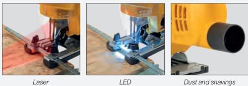 VITO Stichsäge 750W, Laser und LED, Säge Pendelhubsäge einstellbares Geschwindigkeitssystem, Schnellmontage - Tools.de TP Profishop GmbH