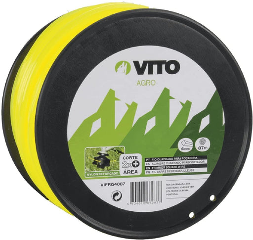 VITO Vierkantschnur 4,00mm 87m für Freischneider Nylon Faden Ersatzfaden Motorsense Kantenschneider quadratisch 4-kant Rasentrimmer Unkraut Trimmer für VITO Freischneider - Tools.de TP Profishop GmbH