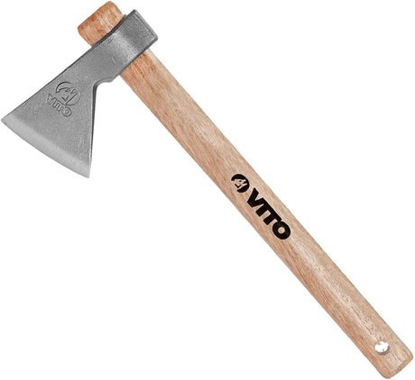 VITO Vintage Axt, Beil, Universalbeil / Axt mit stabilem Holzstiel 700g - Stahl Maße 160 x 100 x 40 - 25 mm - Spaltbeil - Handbeil - Spaltaxt - Hochwertige Stahl-Klinge, Handgeschmiedet in Portugal - Tools.de TP Profishop GmbH
