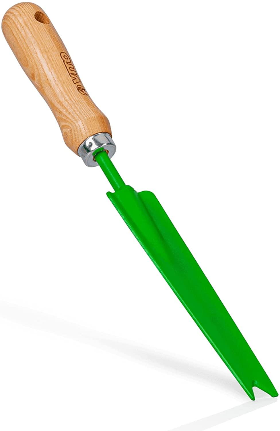 VITO Vintage Unkrautstecher: Ideales Gartenwerkzeug zum Entfernen von Unkraut, mit Buchenholz Griff, aus Qualitätsstahl, korrosionsgeschützt, Länge 32,5 cm VIAREMS Handmade in Portugal - Tools.de TP Profishop GmbH
