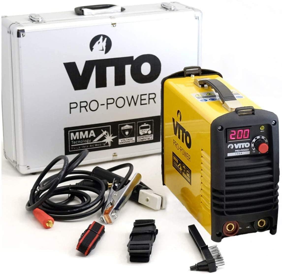 VITOn Schweißgerät Elektroden Inverter MMA 200 A Schweissgerät VITO Pro Power SET + Helm + Koffer - LED Anzeige - Tools.de TP Profishop GmbH