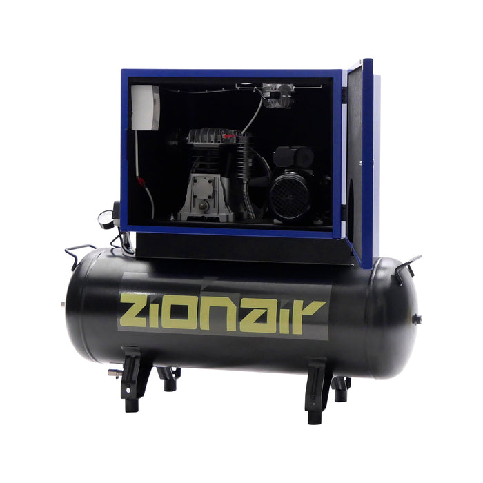 ZionAir 100 Liter 10bar Silent Kompressor, Kompressor Schallgedämmt, Geräuscharmer Kompressor 1,5kW 230V 10 bar 100L Tank - Flüsterkompressor - CP15S100 - Tools.de TP Profishop GmbH