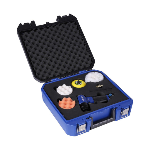 ZionAir Druckluftpoliermaschine 76mm / Pneumatischer Polierer / Exzenterschleifer / Mini Polierer mit hochwertigem Koffer AS3I - Tools.de TP Profishop GmbH