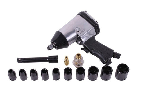 ZionAir Druckluftschrauber Set 1/2'' mit 10 Nüssen / Druckluft Schlagschauber mit Koffer IW12D - Tools.de TP Profishop GmbH