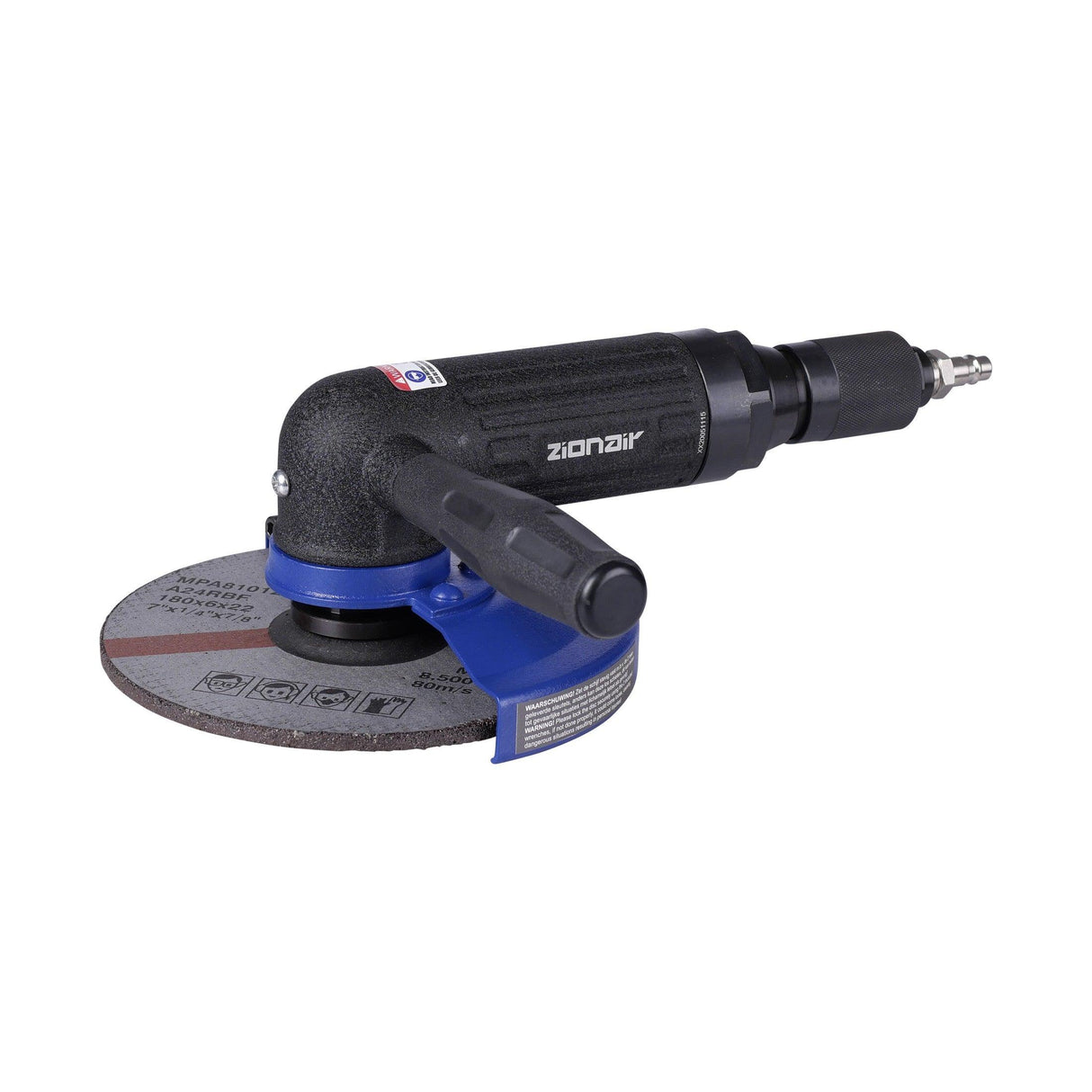 ZionAir Pneumatischer Winkelschleifer 180mm Scheibe / Druckluftwinkelschleifer / Schleifmaschine 7000 U/min AG7X - Tools.de TP Profishop GmbH