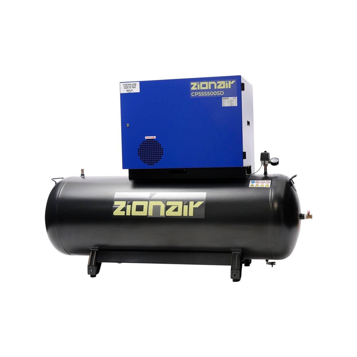 ZionAir Profi Kompressor Silent 5,5kW 400V 11bar 500 Liter Tank Stern-Dreieck CP55S500SD - Tools.de TP Profishop GmbH