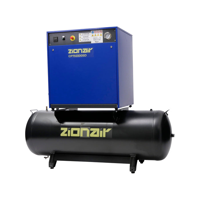 ZionAir Silent Kompressor gedämmt 7,5kW 400V 11bar 500 Liter Tank Stern-Dreieck CP75S500SD - Tools.de TP Profishop GmbH