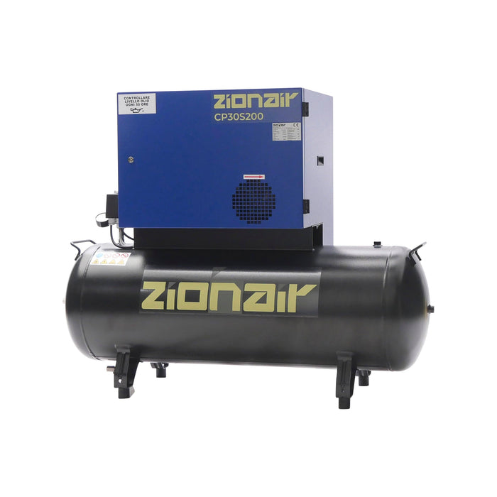 ZionAir Silent Kompressor Schallgedämmt, Geräuscharmer Kompressor 3kW 400V 11bar 200 Liter Tank CP30S200 - Tools.de TP Profishop GmbH